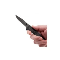 Couteau SOG SlimJim Lame 8.1cm Lisse Noir Manche Inox - SJ32-CP -Magasin De Couteaux Couteau SOG SlimJim lame Lisse Noir manche Inox SJ32 CP 7