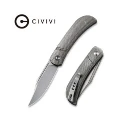 Couteau Appalachian Drifter Lame Lisse Acier CPM S35VN 7.5cm Manche Micarta Vert Foncé CIVIVI