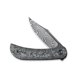 Couteau Appalachian Drifter Lame Lisse Damascus 7.5cm Manche Gris/noir Fibre De Carbone G-10 CIVIVI -Magasin De Couteaux couteau appalachian drifter lame lisse damascus 75cm manche fibre de carbone g 10 civivi 5