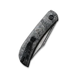 Couteau Appalachian Drifter Lame Lisse Damascus 7.5cm Manche Gris/noir Fibre De Carbone G-10 CIVIVI -Magasin De Couteaux couteau appalachian drifter lame lisse damascus 75cm manche fibre de carbone g 10 civivi 7