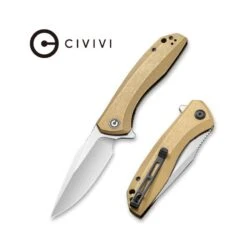 Couteau Baklash Lame Lisse Acier 154CM 8.9cm Manche Laiton CIVIVI