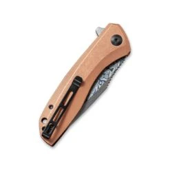 Couteau Baklash Lame Lisse Damascus 8.9cm Manche Cuivre CIVIVI -Magasin De Couteaux couteau baklash lame lisse damascus 89cm manche cuivre civivi 4