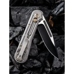 Couteau Double Helix Lame Lisse Acier CPM S35V 8.4cm - 815E WE KNIFE -Magasin De Couteaux couteau double helix lame lisse acier cpm s35v 84cm 815e we knife 3