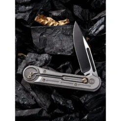 Couteau Double Helix Lame Lisse Acier CPM S35V 8.4cm - 815E WE KNIFE -Magasin De Couteaux couteau double helix lame lisse acier cpm s35v 84cm 815e we knife 5