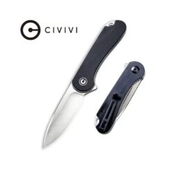 Couteau Elementum Lame Lisse Acier D2 7.5cm Manche Bois D'ébène Noir CIVIVI