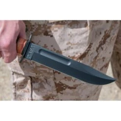 Couteau Ka-Bar Fighting Knife Lame 17.8cm Lisse Noir Manche Cuir - 1217 -Magasin De Couteaux couteau ka bar fighting knife lame 178cm semi dentelee noir manche cuir 1219 4