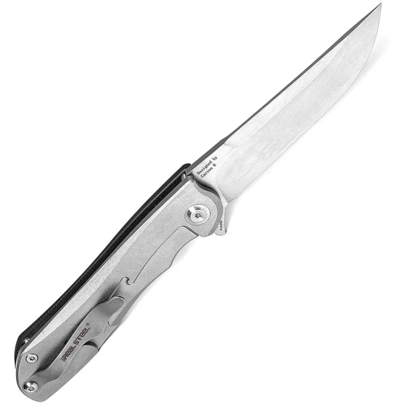 Couteau Megalodon Revival Lame Lisse Stonewash 9.5cm REAL STEEL - 7422 4 Couteau Megalodon Revival Lame Lisse Stonewash 9.5cm REAL STEEL - 7422 – Image 2