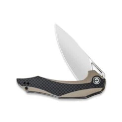 Couteau Plethiros Lame Lisse Acier D2 8.9cm Manche G-10 Tan/Fibre De Carbone CIVIVI -Magasin De Couteaux couteau plethiros lame lisse acier d2 89cm manche g 10 tanfibre de carbone civivi 2