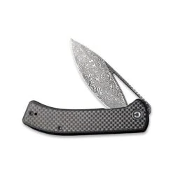 Couteau Riffle Lame Lisse Damascus 8.8cm Manche G-10/Fibre De Carbone CIVIVI -Magasin De Couteaux couteau riffle lame lisse damascus 88cm manche g 10fibre de carbone civivi 2