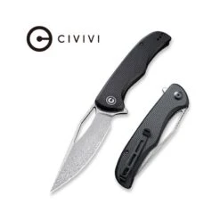 Couteau Shredder Lame Lisse Damascus 9.4cm Manche G-10 (fibre De Verre) CIVIVI