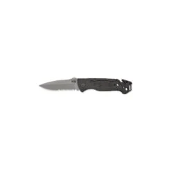 Couteau SOG Escape Lame 8.6cm Semi-dentelée Anthracite Manche Aluminum - FF24-CP