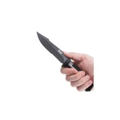 Couteau SOG Seal Strike Lame 12.4cm Semi-dentelée Gris Manche Inox - SS1001 -Magasin De Couteaux couteau sog seal strike lame 124cm semi dentelee gris manche inox ss1001 7