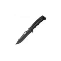 Couteau SOG Seal Strike Lame 12.4cm Semi-dentelée Noir Manche Inox - SS1003 -Magasin De Couteaux couteau sog seal strike lame 124cm semi dentelee noir manche inox ss1003 2