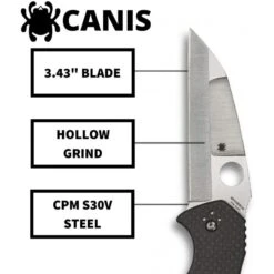 Couteau Spyderco Canis Lame 8.7cm Lisse Acier Manche CF/G10 (carbone/fibre De Verre) - C248CFP -Magasin De Couteaux couteau spyderco canis lame 87cm lisse acier manche cfg10 carbonefibre de verre c248cfp 4