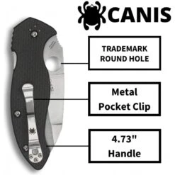 Couteau Spyderco Canis Lame 8.7cm Lisse Acier Manche CF/G10 (carbone/fibre De Verre) - C248CFP -Magasin De Couteaux couteau spyderco canis lame 87cm lisse acier manche cfg10 carbonefibre de verre c248cfp 5
