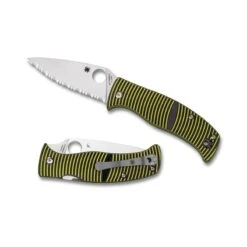 Couteau Spyderco Caribbean Lame 9.4cm Dentelée Acier Manche G-10 (Fibre De Verre) - C217GP