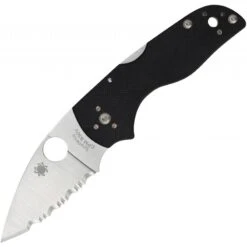 Couteau Spyderco Lil Native Lame 6.1cm Dentelée Satin Manche G-10 (Fibre De Verre) - C230MBGS
