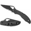 Couteau Spyderco Meadowlark 2 Lame 7.6cm Semi Dentelée Noir Manche Acier Inoxydable - BY04BKPS2 -Magasin De Couteaux couteau spyderco meadowlark 2 lame 76cm semi dentelee noir manche acier inoxydable by04bkps2