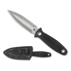 Couteau Spyderco Nightstick Lame Lisse Acier 10.5cm Manche Noir G-10 (fibre De Verre) - FB47GP