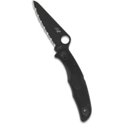 Couteau Spyderco Pacific Salt II Lame 9.6cm Dentelée Noir Manche FRN (Nylon Renforcé) - C91SBBK2 -Magasin De Couteaux couteau spyderco pacific salt ii lame 96cm dentelee noir manche frn nylon renforce c91sbbk2 2