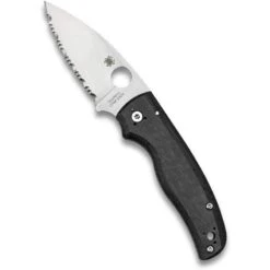 Couteau Spyderco Shaman Lame Dentelée 9.1cm Acier Manche G-10 (fibre De Verre) - C229GS -Magasin De Couteaux couteau spyderco shaman lame dentelee 91cm acier manche g 10 fibre de verre spyderco c229gs 2